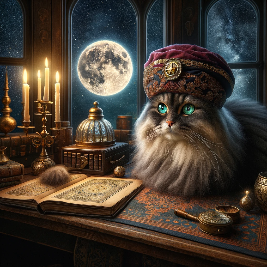 Cosmo Cat mit Vollmond